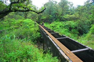 Road to Hana: Liza on viaduct